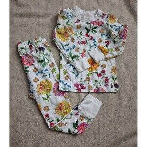 Pink elephant organic cotton floral pjs size 2T